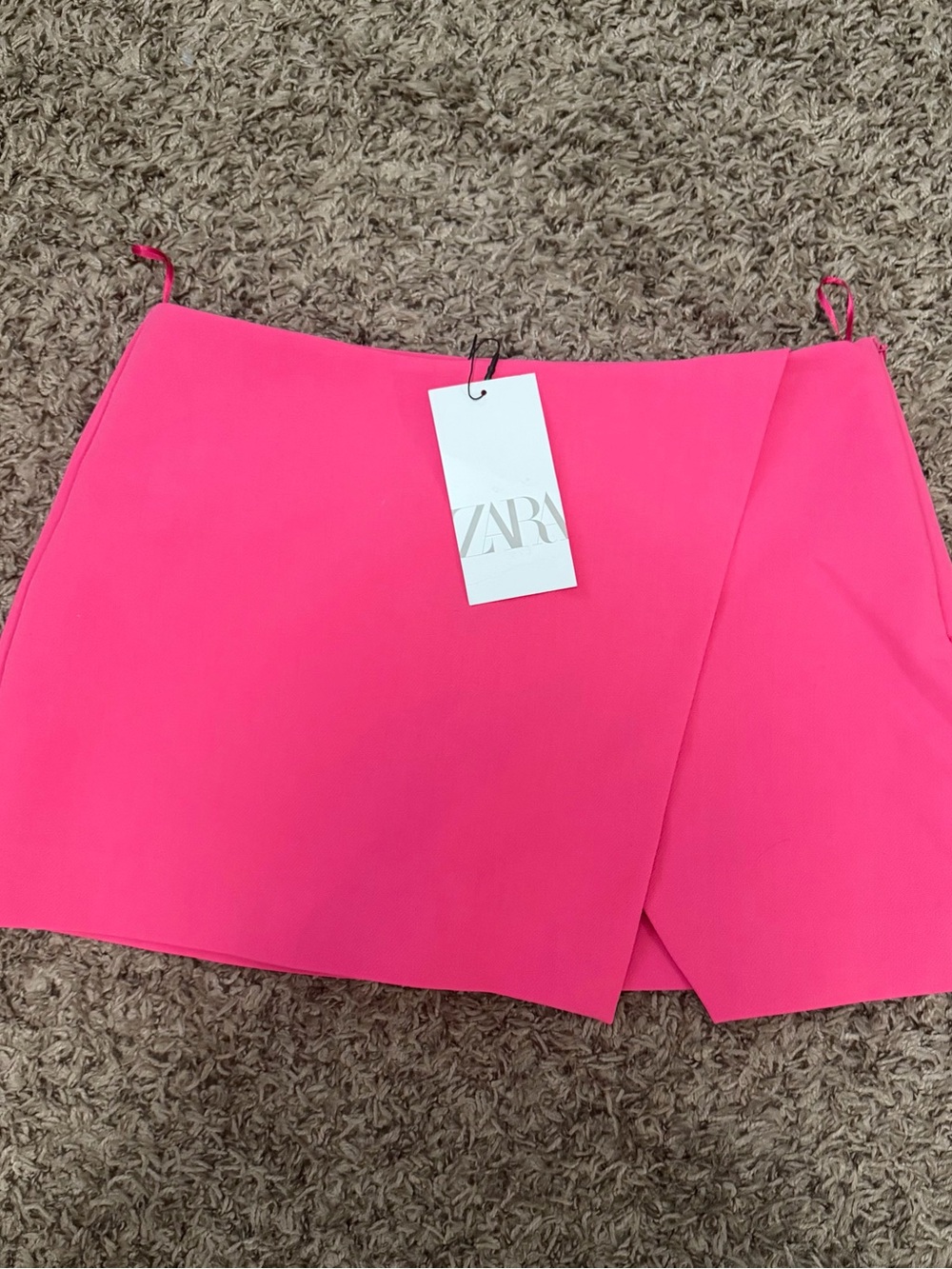 Zara Neon Pink Wrap-Front Skort